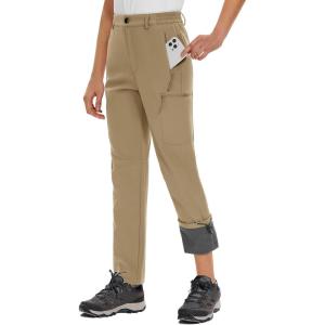 imageTACVASEN Softshell Hiking Pants Women Outdoor Warm Fleece Lined Snow Ski Pants Water Resistant Snowboarding Insulated Pants