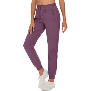 imageTACVASEN Womens Athletic Pants Lightweight Running Active Hiking Sportswear Pant Outdoor Sports Gym Sweatpants Purple Red