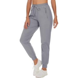 imageTACVASEN Womens Athletic Pants Stretchy Activewear Running Comfortable Light Grey 2XL