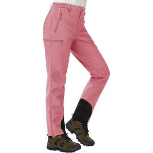 imageTACVASEN Womens Hiking Pants Fleece Lined Winter Snow Ski Pants Water Resistant Insulated Pants ScratchResistantGrey Pink