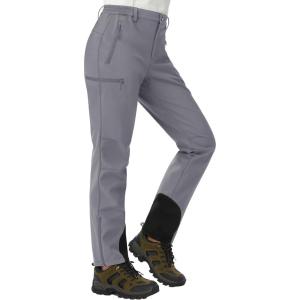 imageTACVASEN Womens Hiking Pants Fleece Lined Winter Snow Ski Pants Water Resistant Insulated Pants ScratchResistantLight Grey
