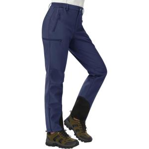 imageTACVASEN Womens Hiking Pants Fleece Lined Winter Snow Ski Pants Water Resistant Insulated Pants ScratchResistantNavy