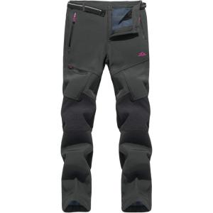 imageTACVASEN Womens Pants Winter Slim Fit Hiking Climbing Fleece Lined Soft Shell Dark gray 34
