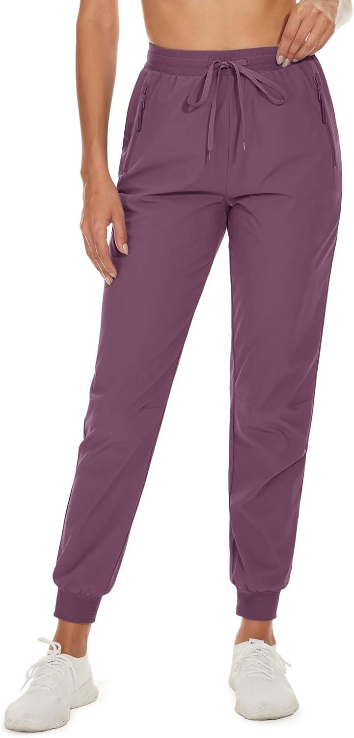 imageTACVASEN Athletic Pants for Women Lightweight Running Active Hiking Sportswear Pant Outdoor Sports Gym Sweatpants Purple Red