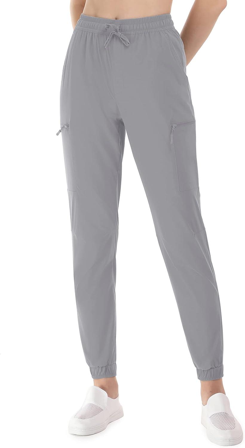 imageTACVASEN Hiking Pants for Women Stretchy Activewear Work Comfortable Light Grey S