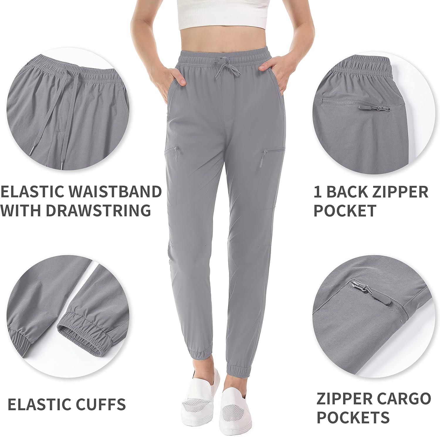 imageTACVASEN Hiking Pants for Women Stretchy Activewear Work Comfortable Light Grey S
