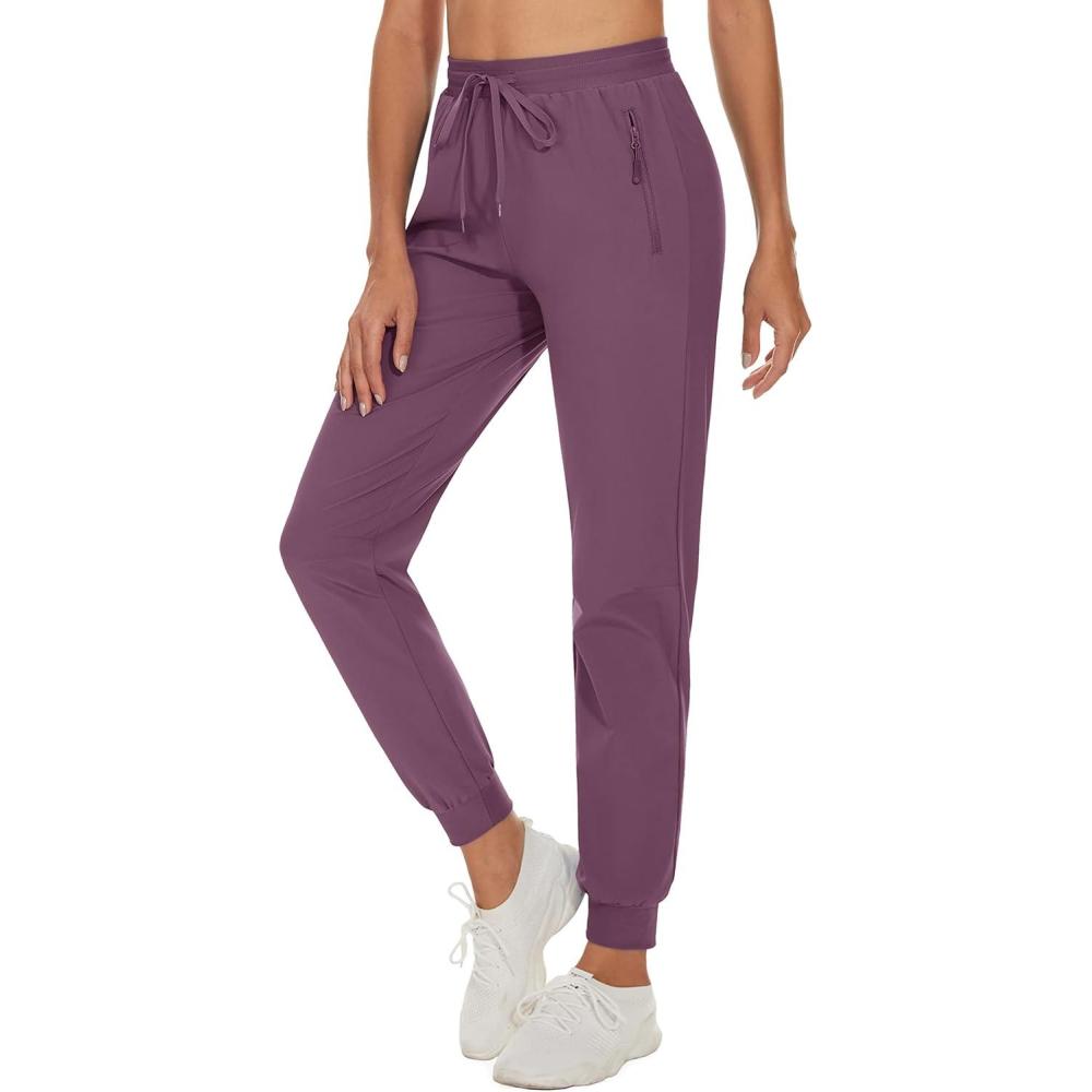 imageTACVASEN Athletic Pants for Women Lightweight Running Active Hiking Sportswear Pant Outdoor Sports Gym Sweatpants Purple Red