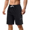 imageTACVASEN Mens Workout Shorts Quick Dry Gym Sports Training Shorts with Zipper Pockets Black 30