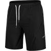 imageTACVASEN Mens Workout Shorts Quick Dry Gym Sports Training Shorts with Zipper Pockets Black 30