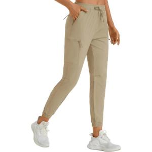 imageTACVASEN Hiking Pants for Women Water Resistant Performance Cargo Pockets Pant Khaki XL