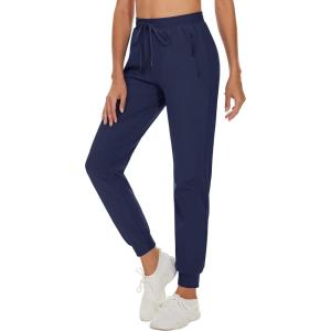 imageTACVASEN Women Quick Dry Pants Athletic Workout Joggers Lightweight Training Cycling Pants Sports Running Sweatpants Navy