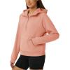 imageTACVASEN Women Winter Sweatshirt Long Sleeve Half Zip Pullover Sweatshirt Casual Fleece HoodieApricot