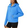 imageTACVASEN Women Winter Sweatshirt Long Sleeve Half Zip Pullover Sweatshirt Casual Fleece HoodieAzure