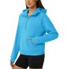 imageTACVASEN Women Winter Sweatshirt Long Sleeve Half Zip Pullover Sweatshirt Casual Fleece HoodieBright Blue