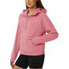 imageTACVASEN Women Winter Sweatshirt Long Sleeve Half Zip Pullover Sweatshirt Casual Fleece HoodieGrey Pink