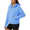 imageTACVASEN Women Winter Sweatshirt Long Sleeve Half Zip Pullover Sweatshirt Casual Fleece HoodieLight Blue