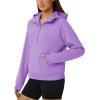 imageTACVASEN Women Winter Sweatshirt Long Sleeve Half Zip Pullover Sweatshirt Casual Fleece HoodieLight Purple