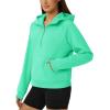 imageTACVASEN Women Winter Sweatshirt Long Sleeve Half Zip Pullover Sweatshirt Casual Fleece HoodieMint Green