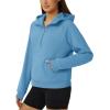 imageTACVASEN Women Winter Sweatshirt Long Sleeve Half Zip Pullover Sweatshirt Casual Fleece HoodieMisty Blue
