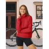 imageTACVASEN Women Winter Sweatshirt Long Sleeve Half Zip Pullover Sweatshirt Casual Fleece HoodieTomato Red
