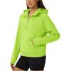 imageTACVASEN Women Winter Sweatshirt Long Sleeve Half Zip Pullover Sweatshirt Casual Fleece HoodieYellow Green