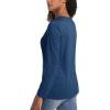 imageTACVASEN Womens Long Sleeve Shirt Lightweight Cotton Crewneck TShirts Breathable ClassicFit Casual Tops Basic TeesDark Blue Heather