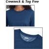 imageTACVASEN Womens Long Sleeve Shirt Lightweight Cotton Crewneck TShirts Breathable ClassicFit Casual Tops Basic TeesDark Blue Heather