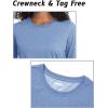 imageTACVASEN Womens Long Sleeve Shirt Lightweight Cotton Crewneck TShirts Breathable ClassicFit Casual Tops Basic TeesLight Blue Heather