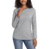 imageTACVASEN Womens Long Sleeve Shirt Lightweight Cotton Crewneck TShirts Breathable ClassicFit Casual Tops Basic TeesLight Grey Heather