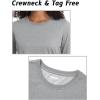 imageTACVASEN Womens Long Sleeve Shirt Lightweight Cotton Crewneck TShirts Breathable ClassicFit Casual Tops Basic TeesLight Grey Heather
