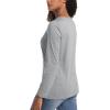 imageTACVASEN Womens Long Sleeve Shirt Lightweight Cotton Crewneck TShirts Breathable ClassicFit Casual Tops Basic TeesLight Grey Heather