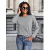 imageTACVASEN Womens Long Sleeve Shirt Lightweight Cotton Crewneck TShirts Breathable ClassicFit Casual Tops Basic TeesLight Grey Heather