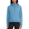 imageTACVASEN Women Winter Sweatshirt Long Sleeve Half Zip Pullover Sweatshirt Casual Fleece HoodieMisty Blue