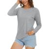imageTACVASEN Womens Long Sleeve Shirt Lightweight Cotton Crewneck TShirts Breathable ClassicFit Casual Tops Basic TeesLight Grey Heather