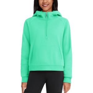 imageTACVASEN Women Winter Sweatshirt Long Sleeve Half Zip Pullover Sweatshirt Casual Fleece HoodieMint Green