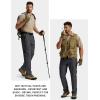 imageTACVASEN Mens Cargo Work Pants Hiking Tactical Waterproof Ripstop Breathable Stretch Pants with 8 PocketsNo BeltDark Grey