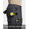 imageTACVASEN Mens Cargo Work Pants Hiking Tactical Waterproof Ripstop Breathable Stretch Pants with 8 PocketsNo BeltDark Grey