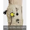 imageTACVASEN Mens Cargo Work Pants Hiking Tactical Waterproof Ripstop Breathable Stretch Pants with 8 PocketsNo BeltLight Khaki