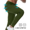 imageTACVASEN Mens Fleece Lined Joggers with Pockets Winter Warm Sweatpants Water Resistant Gym Workout Athletic Pants MenArmygreen