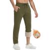 imageTACVASEN Mens Fleece Winter Pants Warm Sherpa Lined Sweatpants Heavyweight Thermal Lounge Athletic Track JoggersArmy Green