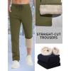 imageTACVASEN Mens Fleece Winter Pants Warm Sherpa Lined Sweatpants Heavyweight Thermal Lounge Athletic Track JoggersArmy Green