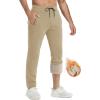 imageTACVASEN Mens Fleece Winter Pants Warm Sherpa Lined Sweatpants Heavyweight Thermal Lounge Athletic Track JoggersKhaki