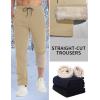 imageTACVASEN Mens Fleece Winter Pants Warm Sherpa Lined Sweatpants Heavyweight Thermal Lounge Athletic Track JoggersKhaki