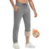 imageTACVASEN Mens Fleece Winter Pants Warm Sherpa Lined Sweatpants Heavyweight Thermal Lounge Athletic Track JoggersLight Grey Heather