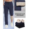 imageTACVASEN Mens Fleece Winter Pants Warm Sherpa Lined Sweatpants Heavyweight Thermal Lounge Athletic Track JoggersNavy