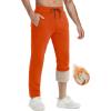 imageTACVASEN Mens Fleece Winter Pants Warm Sherpa Lined Sweatpants Heavyweight Thermal Lounge Athletic Track JoggersOrange