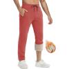 imageTACVASEN Mens Fleece Winter Pants Warm Sherpa Lined Sweatpants Heavyweight Thermal Lounge Athletic Track JoggersOrange Red