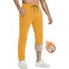 imageTACVASEN Mens Fleece Winter Pants Warm Sherpa Lined Sweatpants Heavyweight Thermal Lounge Athletic Track JoggersTurmeric