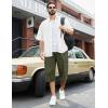 imageTACVASEN Mens Long Cargo Shorts Cotton Below Knee Capris with 6 Pockets Drawstring Elastic Waistband Capri Pants04armygreen