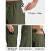 imageTACVASEN Mens Long Cargo Shorts Cotton Below Knee Capris with 6 Pockets Drawstring Elastic Waistband Capri Pants04armygreen